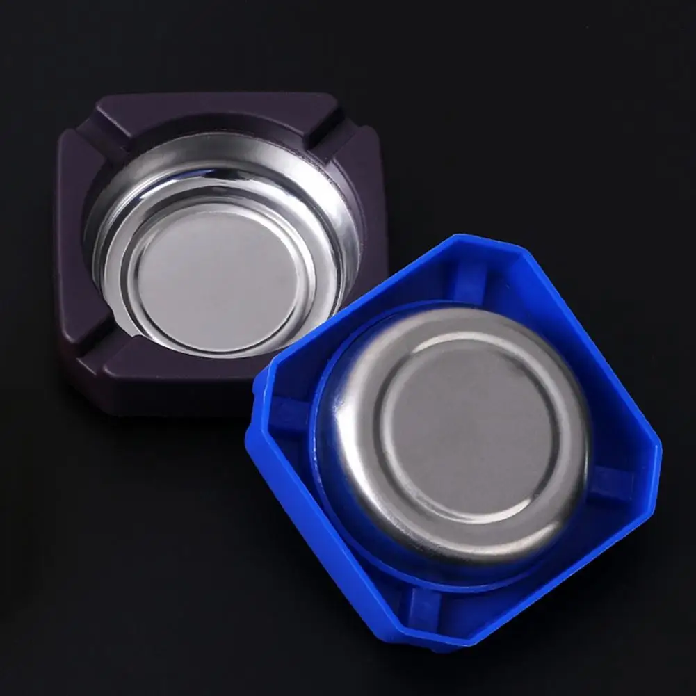 Portable Ash Tray Thickened Square Table Stainless Steel Ash Container Household Supplies