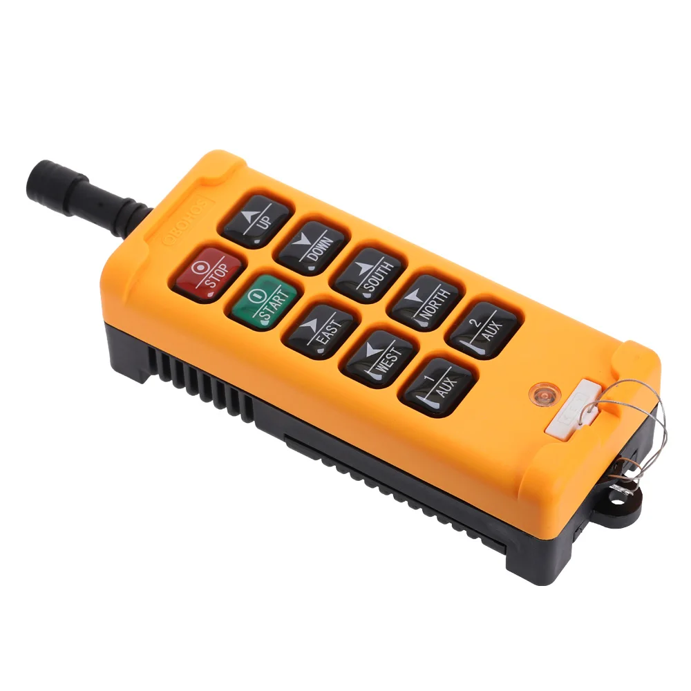 HS-10 Industrial Wireless Crane Radio Remote Control System 1 Transmitter 10 Channels 1 Speed Control Hoist OBOHOS Remote Switch