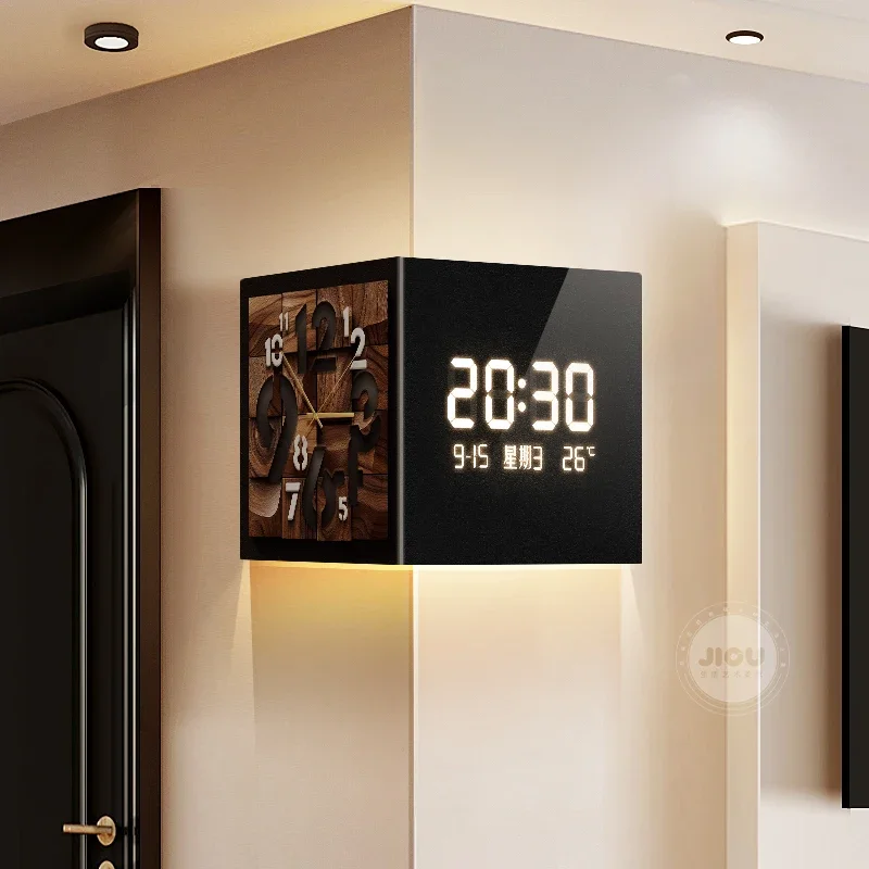 Luxury Living Room Wall Clock Large Bedroom Modern Design Light Digital Corner Clock Wall Modern Home Decoration