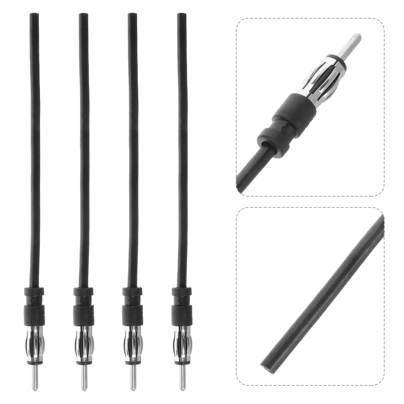 

4pcs Radio Adapter For Car Stereo Universal Replacement Auto Supply Enhanced Reception Durable Easy Installation Vehicle Antenna