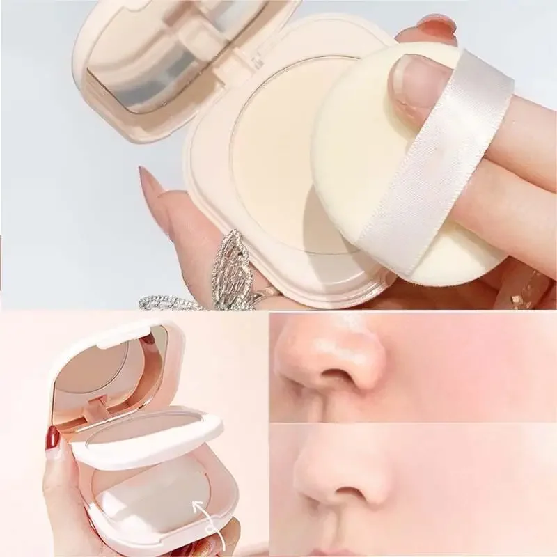Setting Powder Oil Control Makeup Setting Aufhellender Hautton Setting Powder mit Spiegel Kompaktes tragbares Make-up-Puder