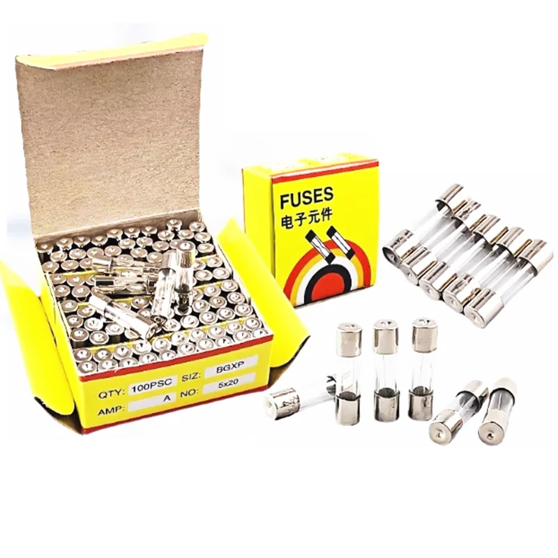 100PCS 5*20MM GLASS Quick Blow FUSE 6*30 Fast Blow insurance tube 5X20MM 6X30 250V 0.1A/0.5A/1A/2A/3A/4A/5A/6A/7A/8A/10A/15A/20A