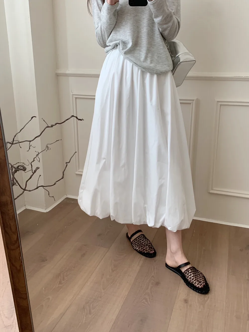 

Юбка HelloKay Simple Pleated Flower Bud: женская весенняя пышная миди-юбка с эластичной талией, хлопковая, повседневная, элегантная