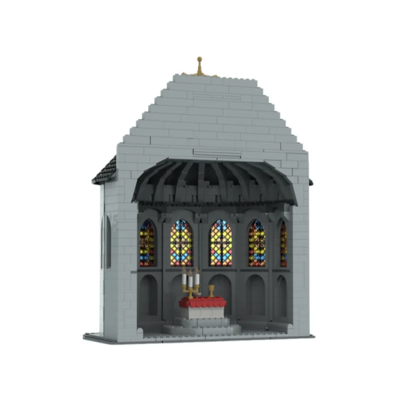 MOC Church Castle Building Model Set - Small Particle Assembly Toy Blocks - 2103 Pieces - Suitable for All Hobbyists for Assembl