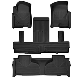 Car Floor Mats for Chevrolet Tahoe/GMC Yukon Denali)/Cadillac Escalade 7 Seat 2021-2024 All Weather Custom Fit Car Floor Liner