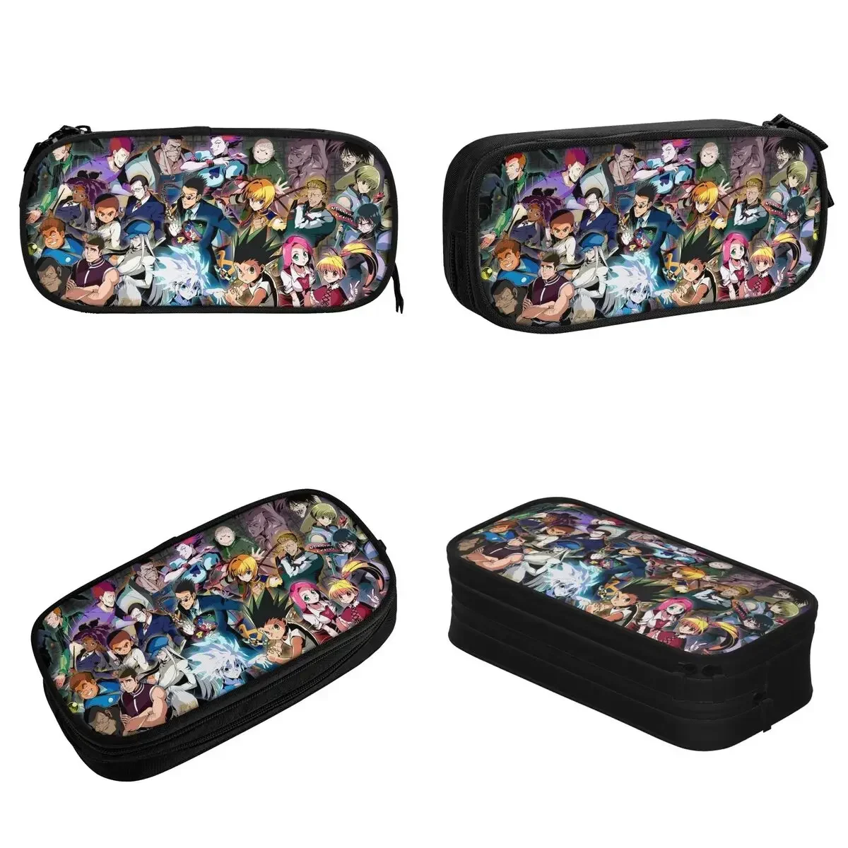 Hunters  Anime Pencil Cases Alluka Killua Kurapika Gon Morow Hisoka Pen Box Bags Kids School Supplies Zipper Pencil Pouch