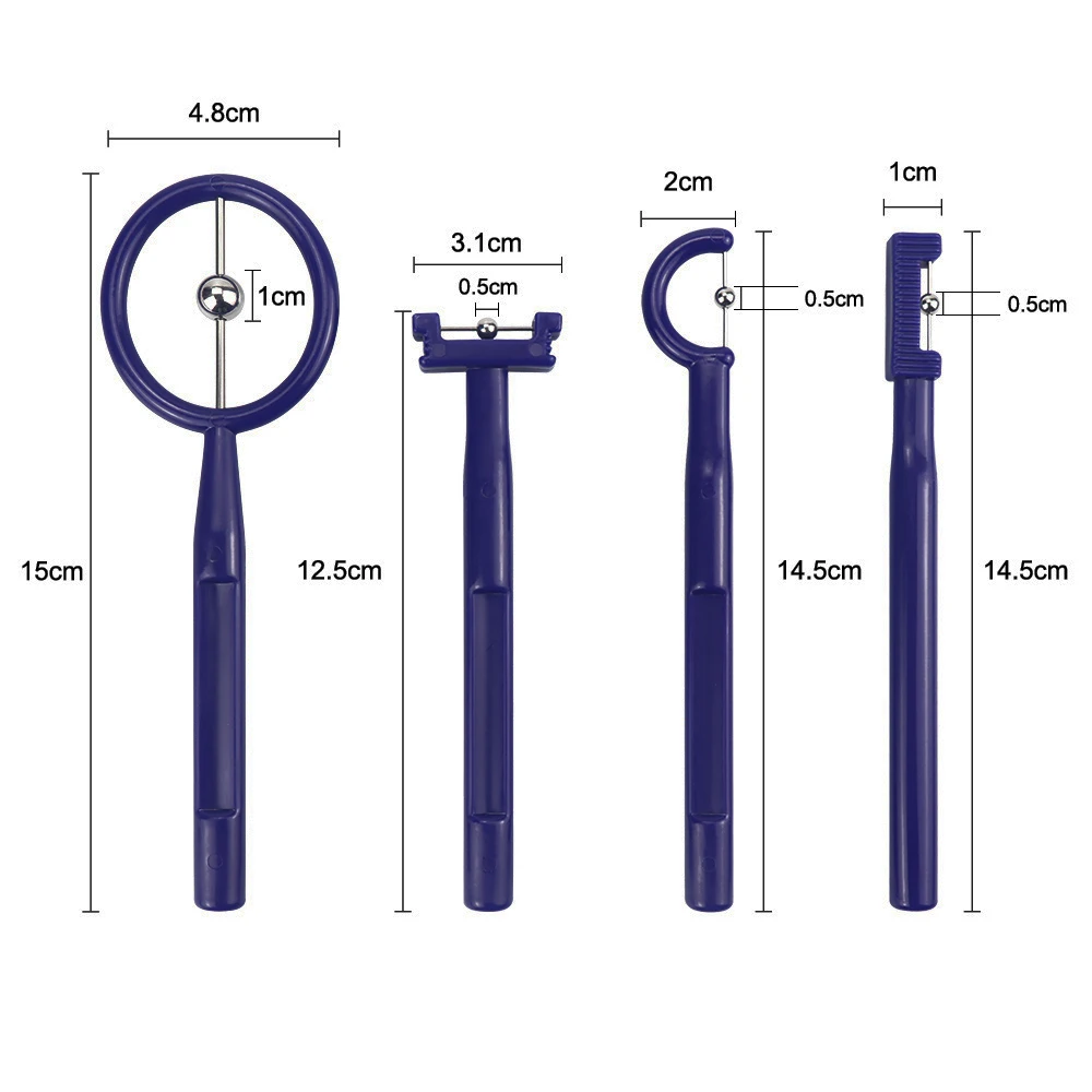 4PCS Tongue Muscle Trainers Blue Tongue Tip Exercise Tool Tongue Tip Lateralization Lifting Oral Muscle Training Set