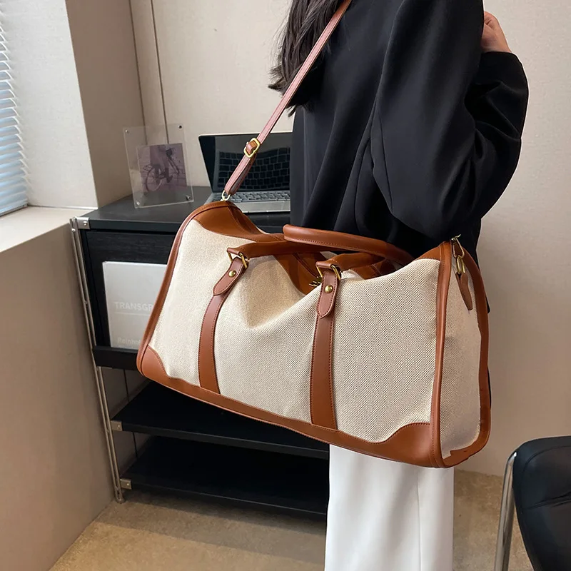 2 Size Trend Commuter Casual Single Shoulder Crossbody Bag Women Travel Storage Tote Handbags Large Capacity Portable Canvas Bag