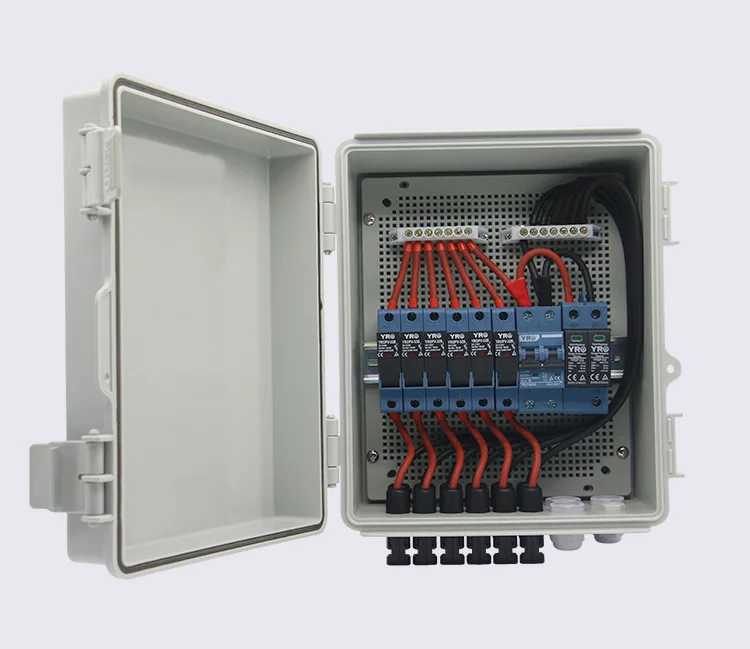 Waterproof IP66 PV6/1 6 Input 1 Output 1000V 4 6 strings 15A ABS Solar PV Array combiner box Solar Panel with DC Breaker