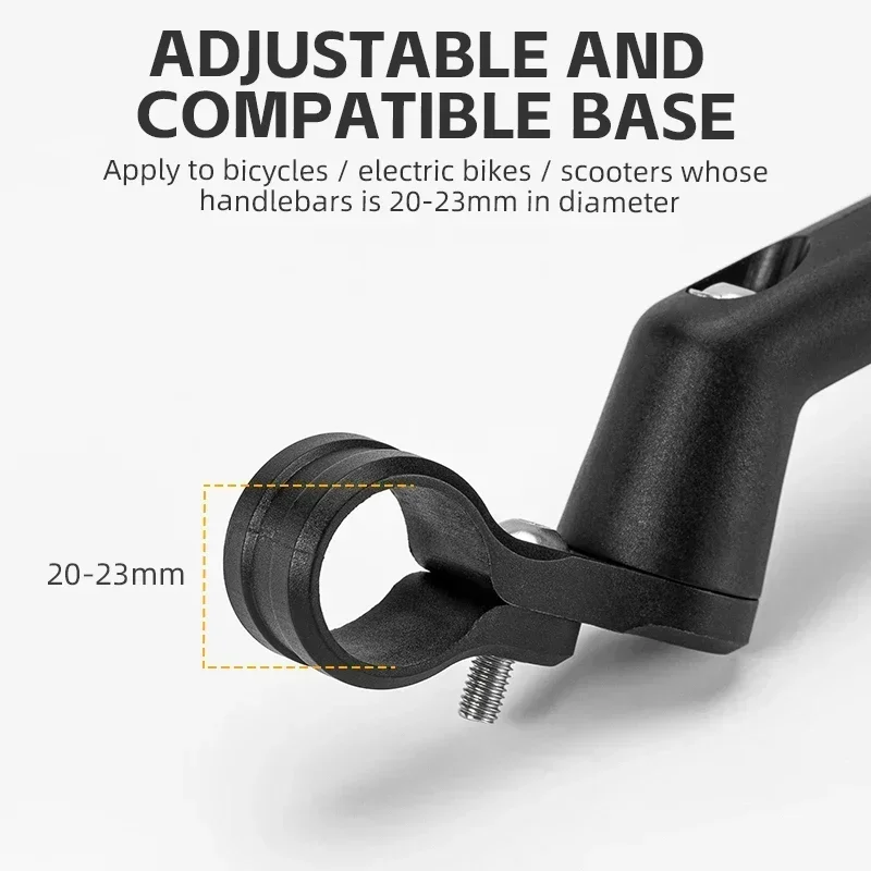 ROCKBROS Lusterko wsteczne do roweru Uniwersalne szerokokątne 360 °   Regulowane lusterko do roweru górskiego, motocykla, skutera, zapewniające bezpieczeństwo