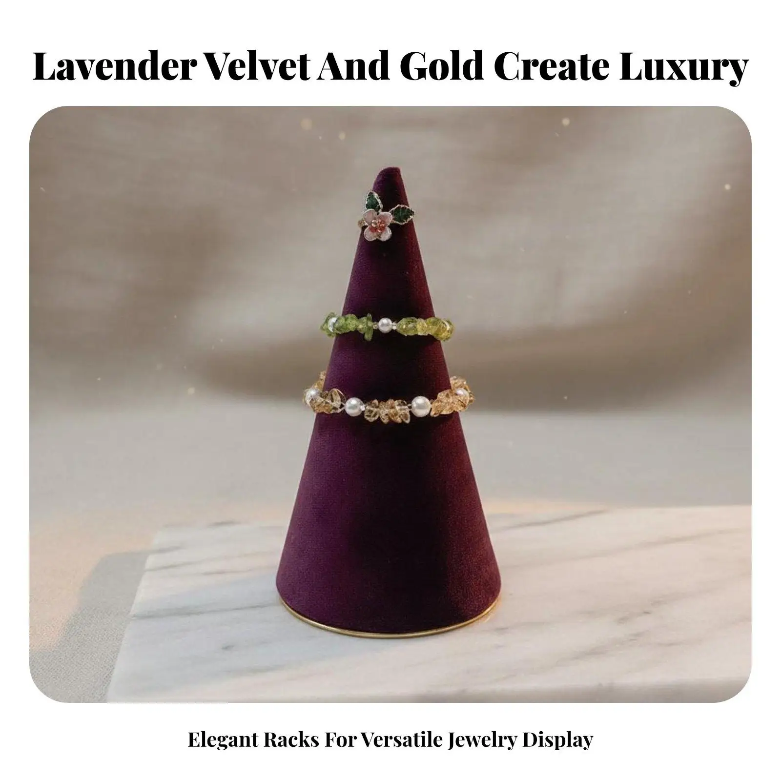 Velvet Jewelry Display Stand for Necklaces Elegant Mannequin Holder Organizer for Dresser Vanity Retail Counter Showcase