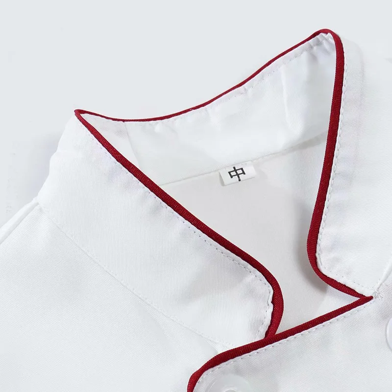 Uniforme de Chef con estampado de logotipo personalizado, cocina, panadería, cafetería, servicio de comida, ropa de cocinero transpirable de manga corta, chaqueta de camarero, monos