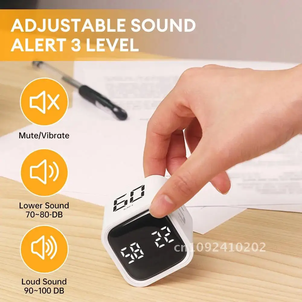 

Mini Digital Timer Cube Timer Gravity Time Learning Timer Flipping Countdown Modes Display Dual Sensor 4 Cooking LED Preset