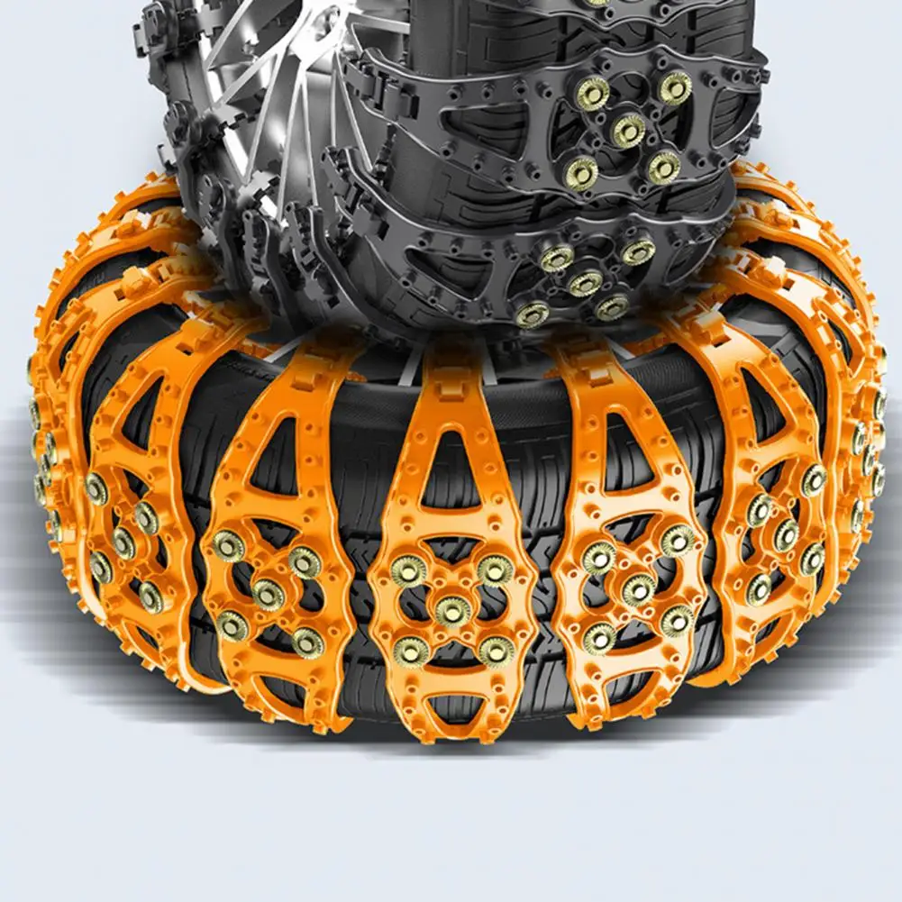 Resilient Tire Chains Universal Fish Bone Car Tire Chains Anti-sliding Wear-resistant Grip for Vehicles 2/4/6pcs Off-road Tire