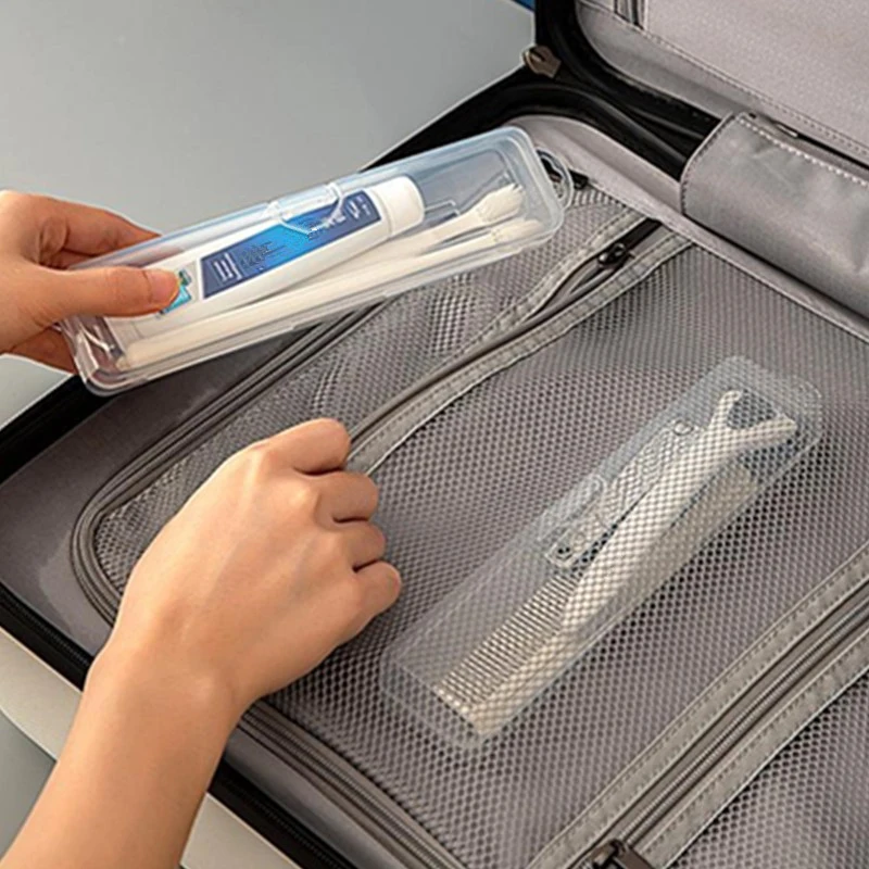 New Transparent Travel Toothbrush Holder Lightweight Portable Plastic Dust‑Proof Toothbrush Case Daily Essential Organizer