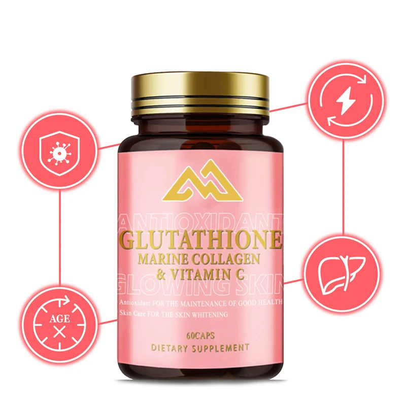 Glutathione capsules containing fish gelatin, collagen, VC, anti-aging antioxidants, and revitalizing skin health 60 capsules