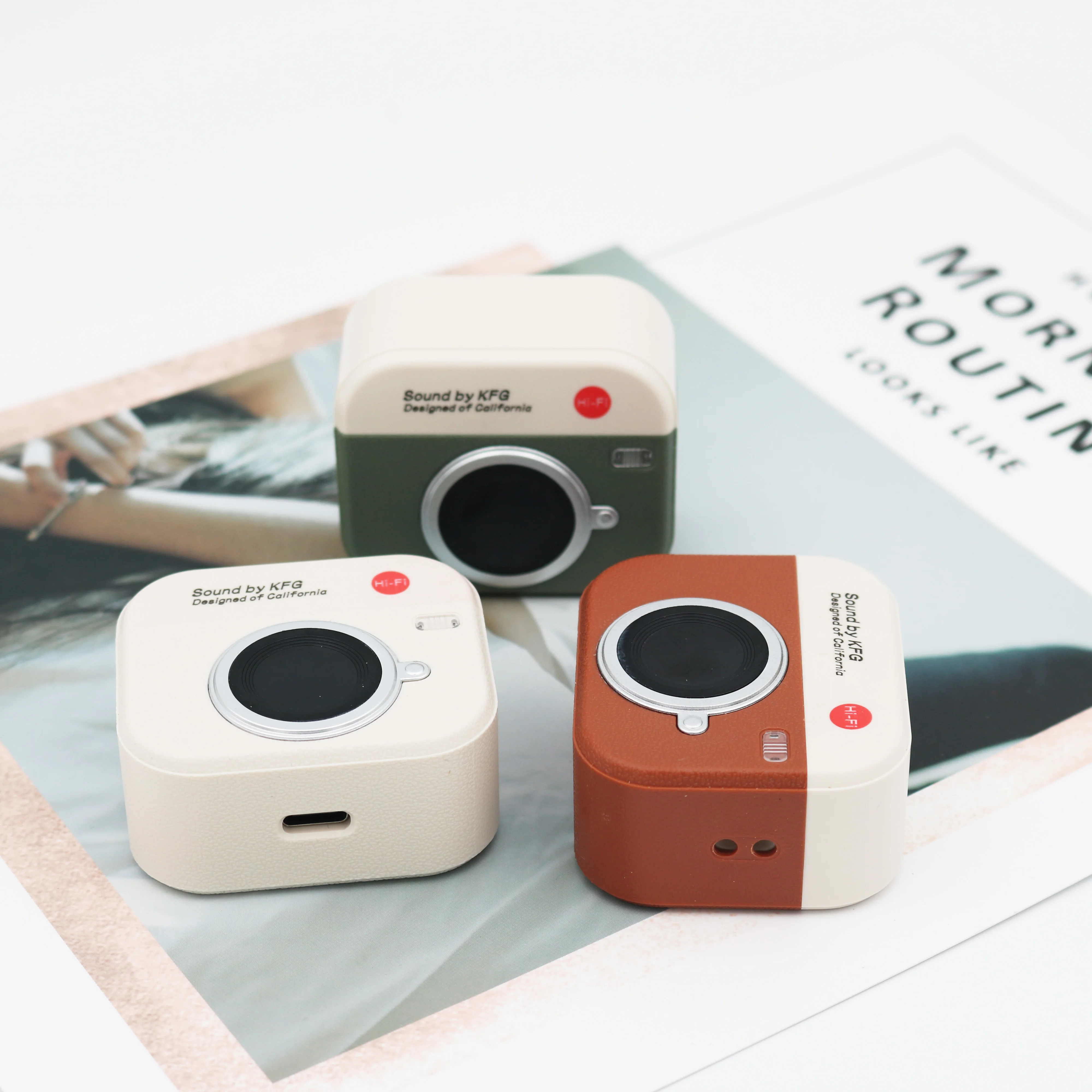 Mini Retro Camera Wireless Speaker Compact Portable Hi-Fi Sound Box Stylish Decorative Small Audio Device for Home Decor