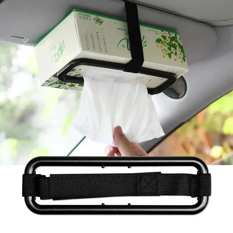 

1pcs2026 Car Paper Towel Holder Clip Seat Back Visor Hanging Storage Box Frame - Vehicle Supply Accessory