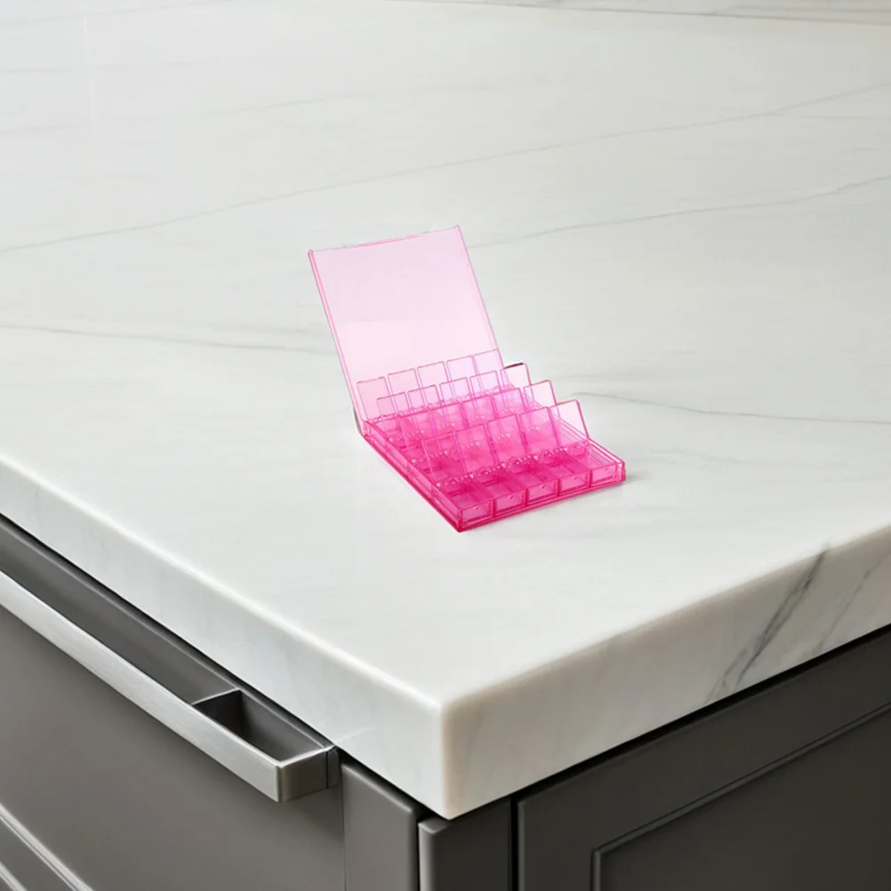 

Acrylic 20-Grid Nail Art Organizer Box Removable Dividers Flip-Top Transparent Bead Container Nail Charms Storage