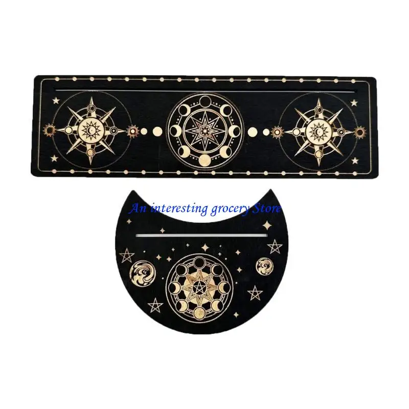 

652D Witchcraft Supplies Cards Stand Holder Moon Phases Tarot Altar Stand Holder Witch Divinations Tarots Display Base