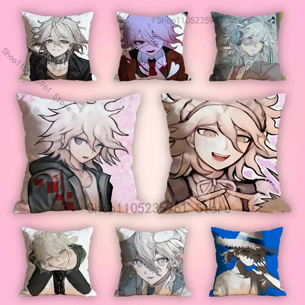 Print Polyester Pillow Case for Valentine gift Home Sofa Nagito Komaeda Cushion Cover Decoration Custom
