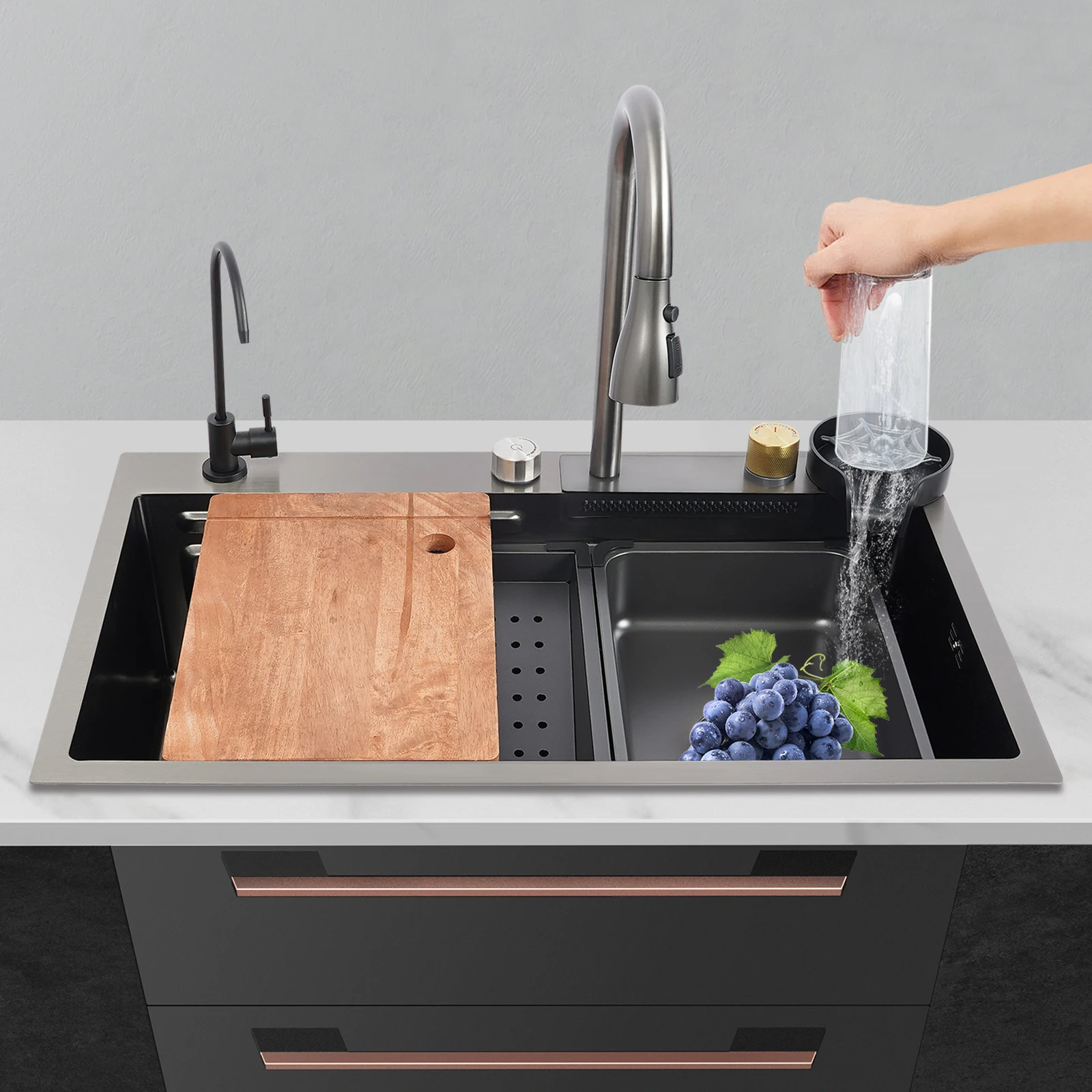 Household Stainless Steel Sink Kitchen Sink Set with Faucet