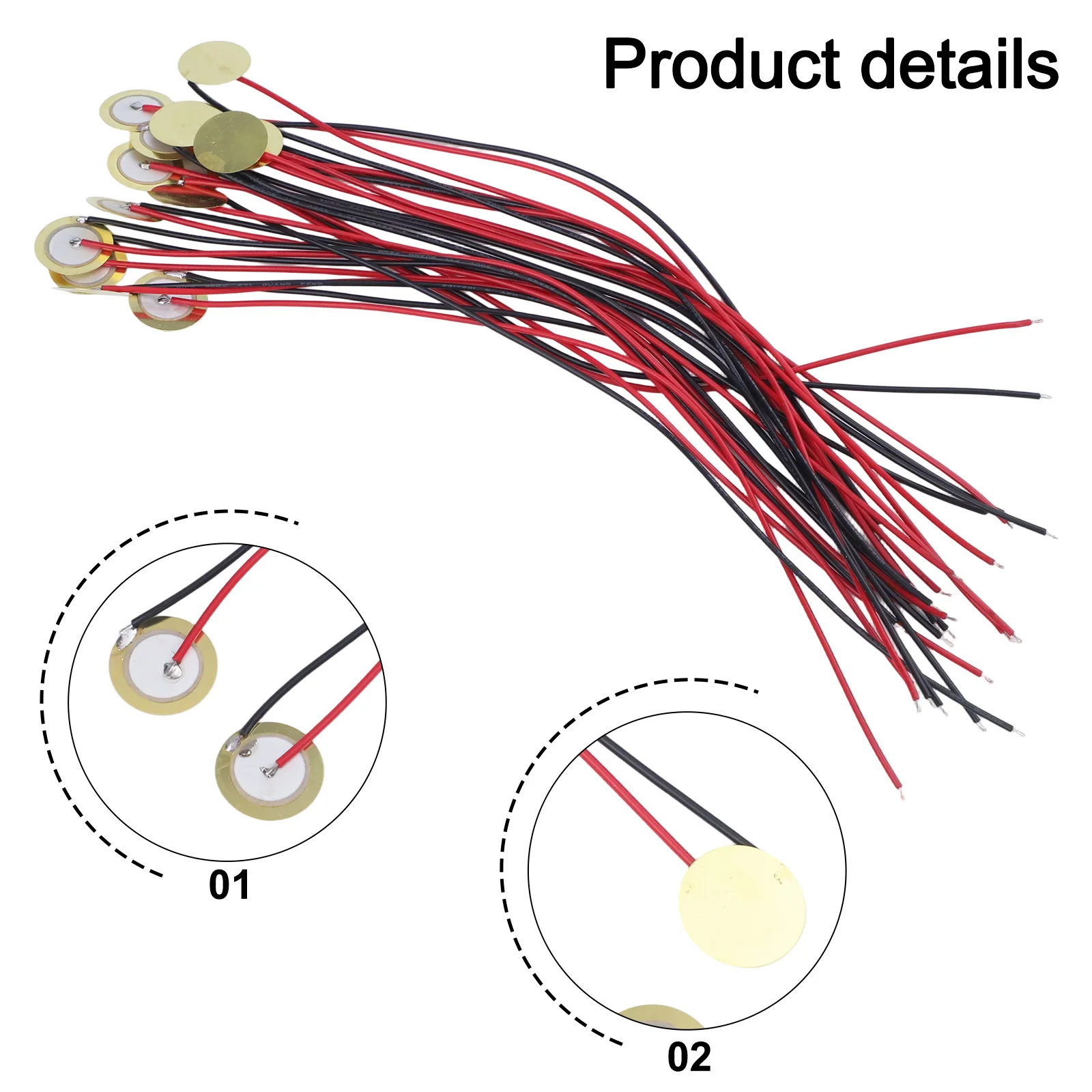 15 PCS 20mm Piezo Discs Transducer Mic Drum Guitar Trigger Acoustic Pickup Guitar Accessories External Drive Type Element