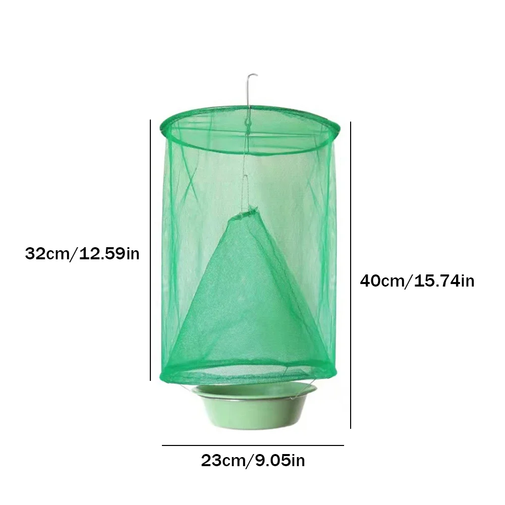 1-10PCS Fly Traps Outdoor Insect Catcher Killer Pest Control Reusable Hanging Flytrap Cage Net Traps Garden Hanging Fly Catche