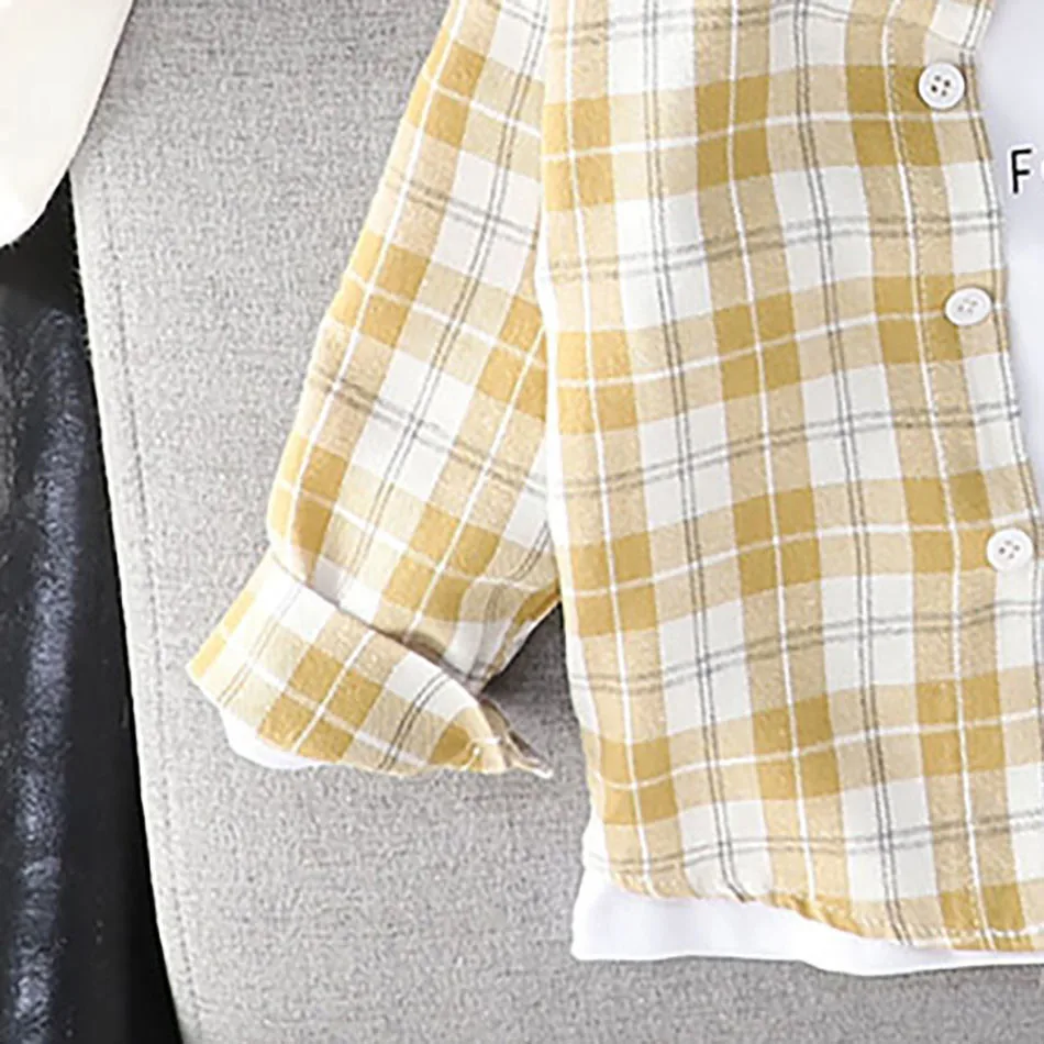 Spring and Autumn Collection for Young Boys Long Sleeve Plaid Shirts with Trendy Korean Design Perfect for the Upcoming Season