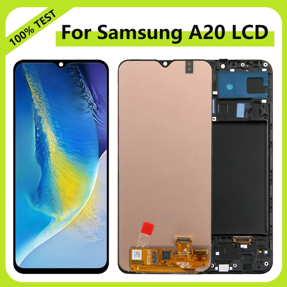 

ЖК-дисплей Super AMOLED A20 6,4 дюйма, экран для Samsung Galaxy A205, A205F/DS, A205G, ЖК-дисплей, сменный экран с дигитайзером в сборе