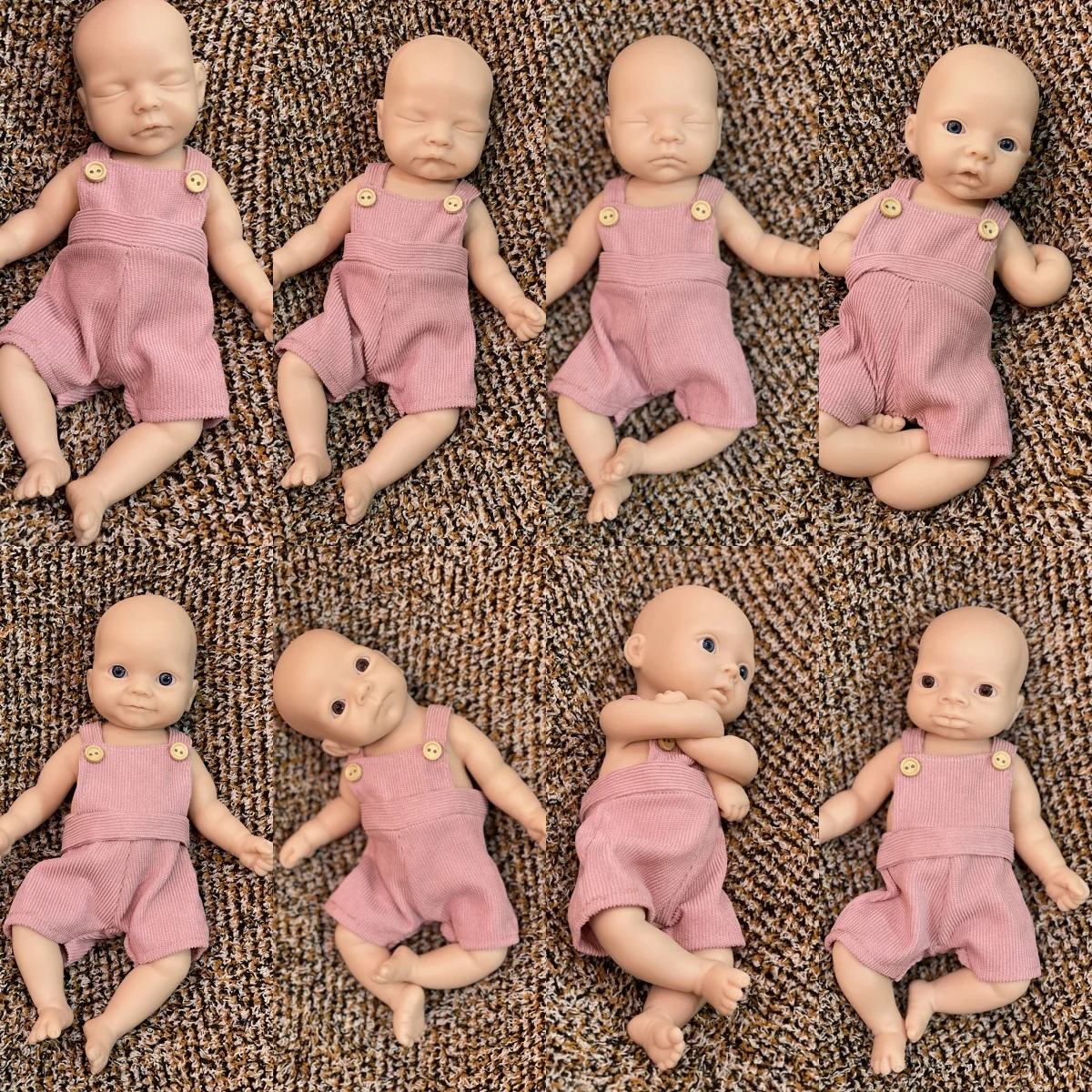 

Attyi 8 Choices 11inch Mini Silicone Baby Doll Full Body Solid Silicone Reborn Doll Baby DIY Unpainted Newborn Baby Doll