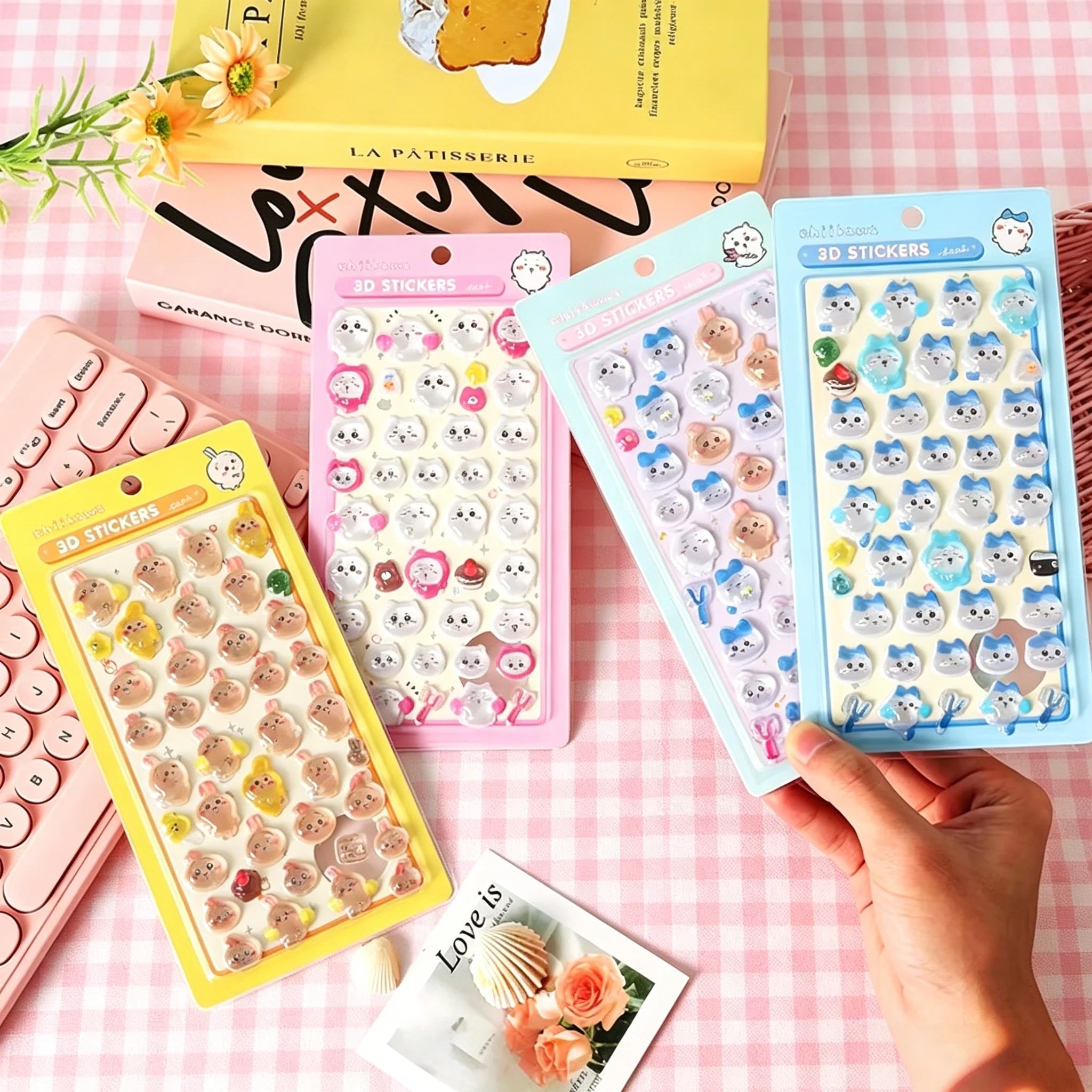 Chiikawa 3D Cute Relief Sticker DIY Scrapbook Laptop Cute Bonbon Drop Seal Children Gift ボンボン ドロップシール 3D Waterproof Stickers