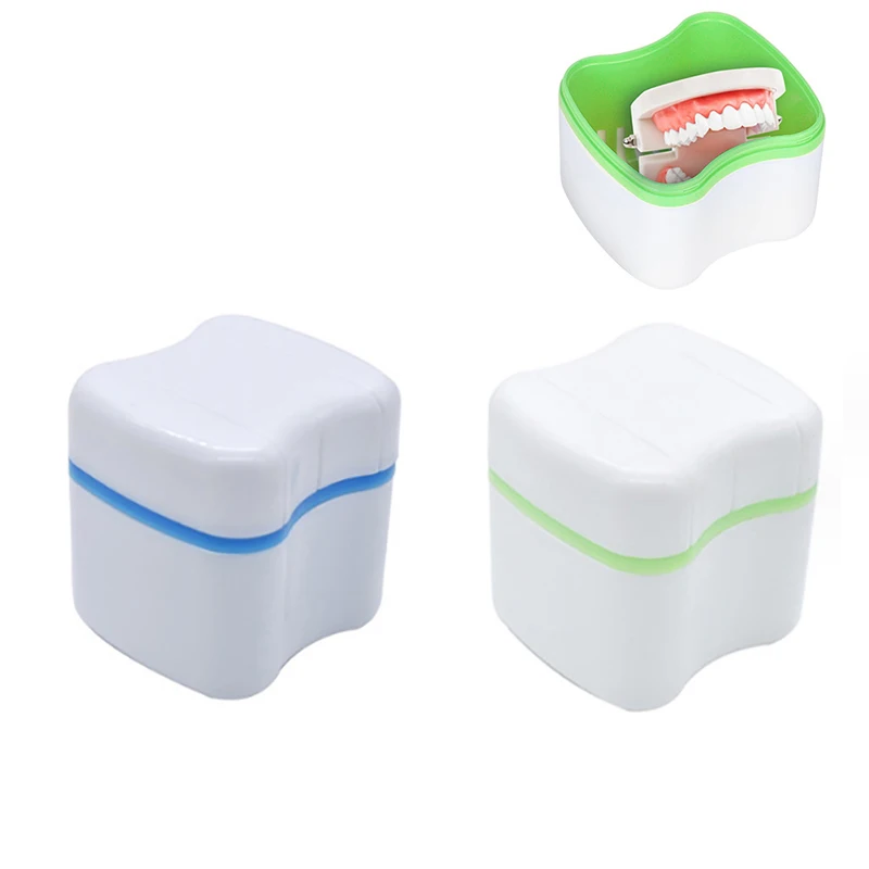 

Denture Bath Box Cleaning Teeth Case Dental False Teeth Storage Box With Hanging Net Container Container Denture Boxs Container