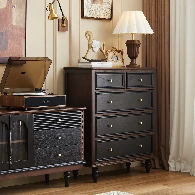 خزانة ذات أدراج من الخشب الصلب الفرنسي القديم، خزانة تخزين أمريكية صغيرة لغرفة النوم بجانب السرير، خزانة تخزين في العصور الوسطى