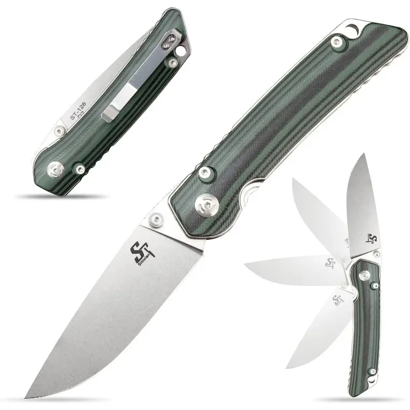 Sitivien ST128 Outdoor Camping Folding Pocket Knife D2 Blade G10 Handle Survival Tactical Hunting Utility Fruit Knives EDC Tools - Image 3