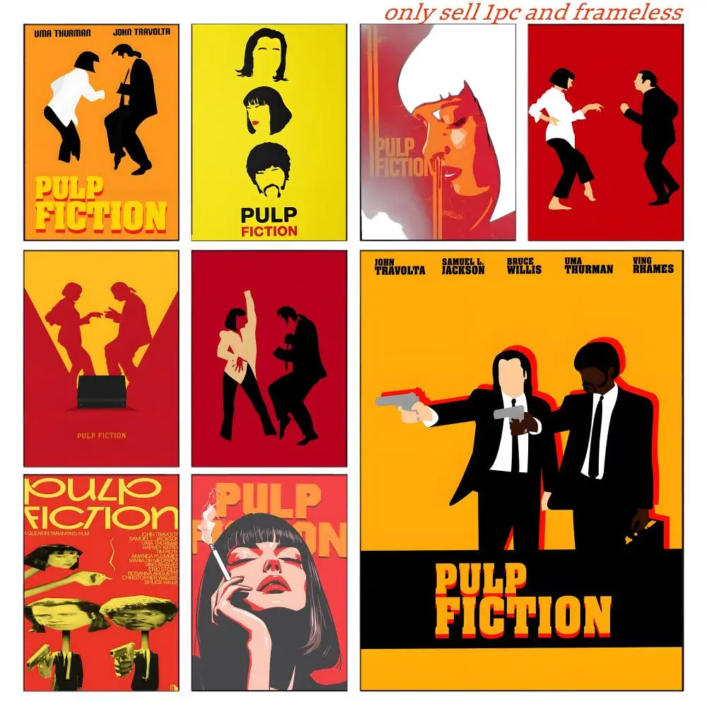 P-pulp Fiction Moive Poster Posters Sticky Vintage Room Home Bar Cafe Decor Kawaii Room Decor