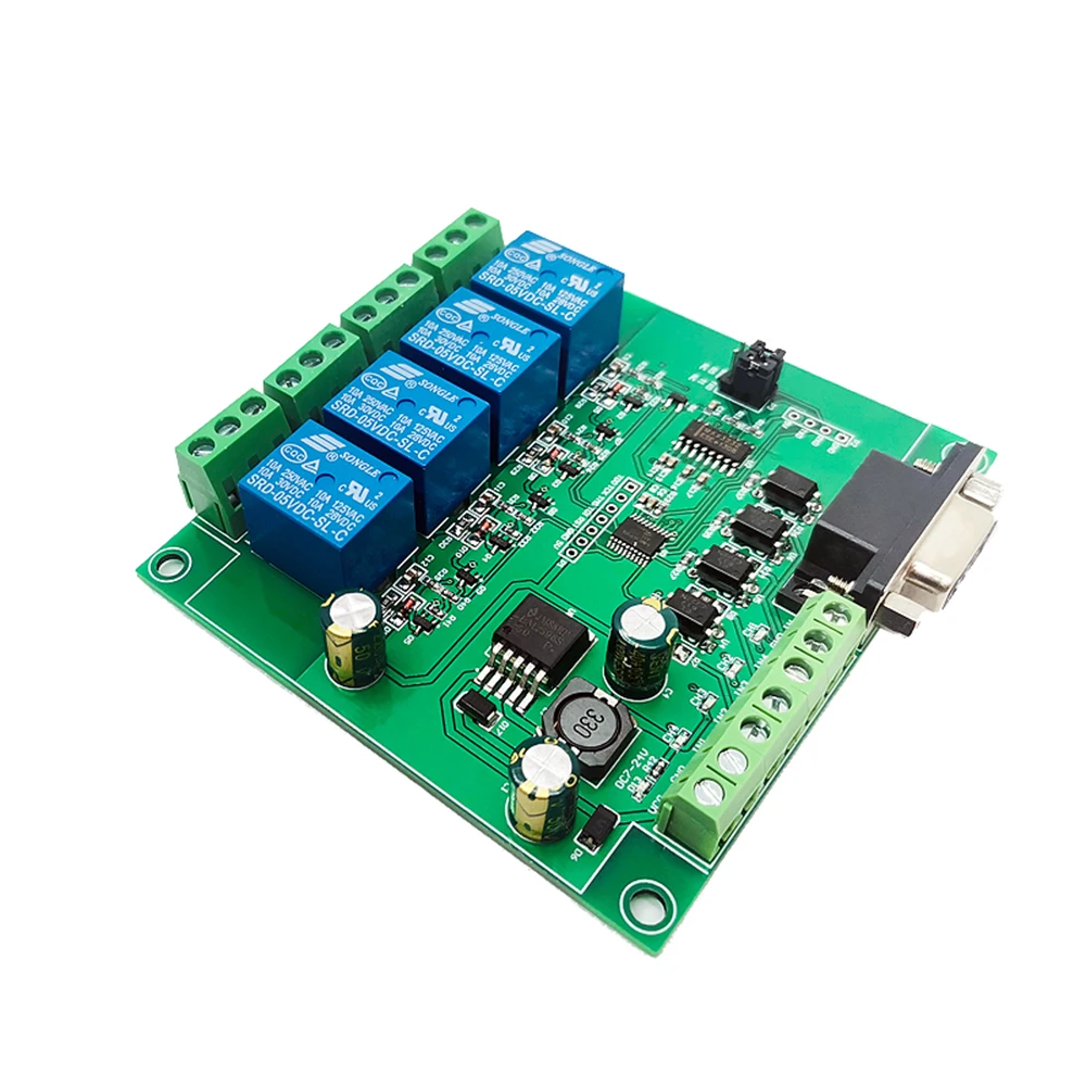 Taidacent 7-24V 4 채널 입력 RS232/TTL UART RS485 Modbus RTU 릴레이 모듈, 4 CH RS 485 Modbus RTU 릴레이 보드