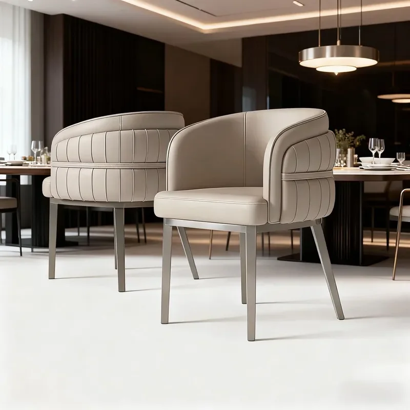 Italian Light Luxury Dining Chairs Modern Simple High End Home Hotel Negotiation Reception Desk Back Chair