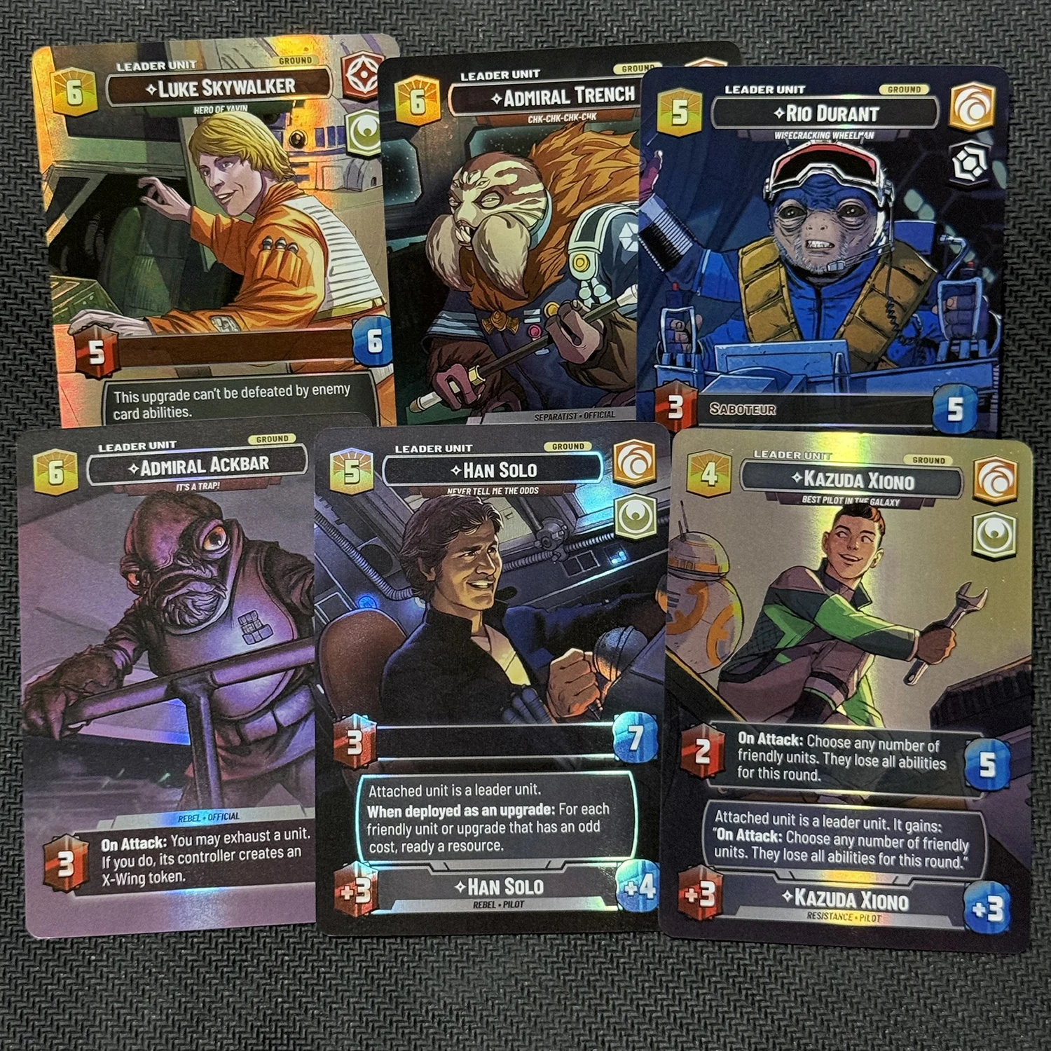 Star Wars Foil Proxy Card Showcase Jump to Lightspeed Admiral Ackbar Boba Fett Darth Vader Han Solo Luke Skywalker - view 6