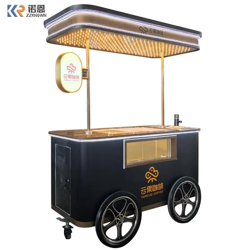 

Hotel Commercial 110V Italian Ice Cream Display Booth Car Refrigerator Creative Food Restaurant Cart