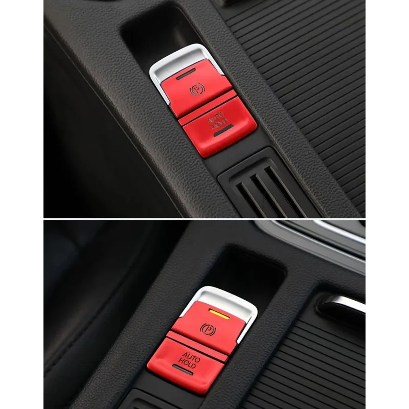 3pc For VW Golf 7 7.5 MK7 AT 2015-2019 Car Handbrake Auto Hold P Switch Button Sticker Cap Cover Trim Protection Accessories