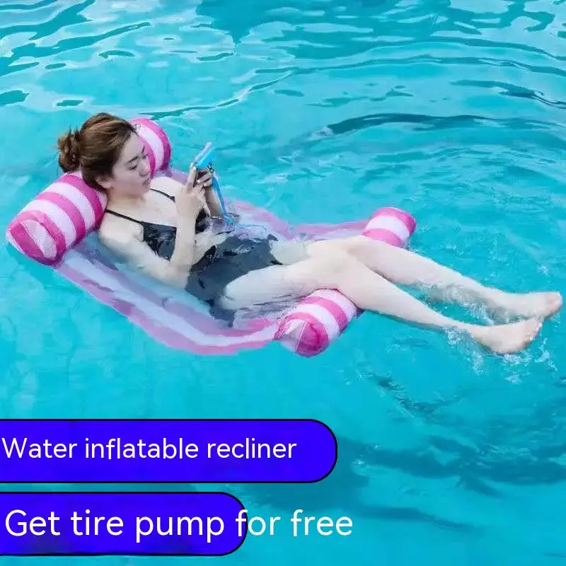 Water inflatable floating bed reclining chair net bed adult floating blanket swimming toy folding floating chair