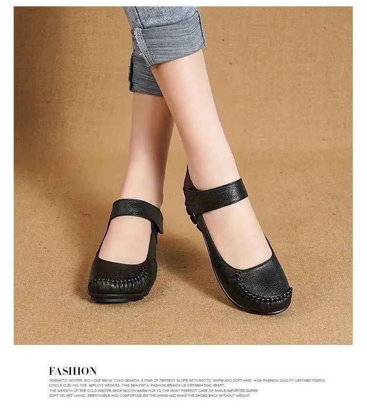 Neue Ankunft Herbst Frauen Schuhe Wohnungen Mary Jane Leder Mokassins Ballett Schuhe Casual Schwarz Loafers Damen Schuhe – Detail 22