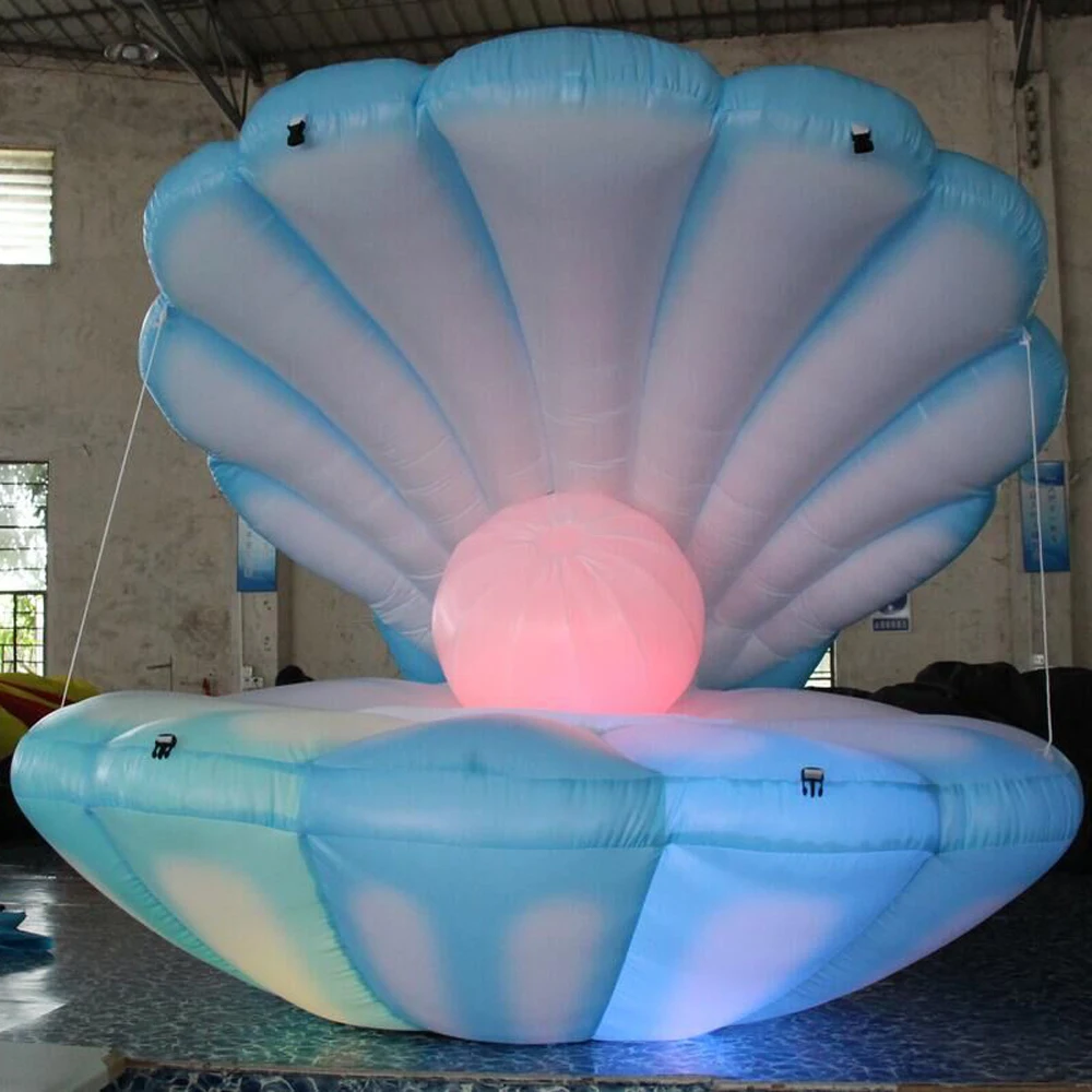 wholesale custom made 2mW LED lamps inflatable shell seashell clamshell fantasy wedding stage decoration