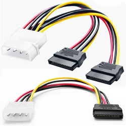 IDE Molex 4 Pin to SATA 2 Serial HDD Power Adapter Cable Hard Drive Connector Male to Female Molex SATA Extension Cord