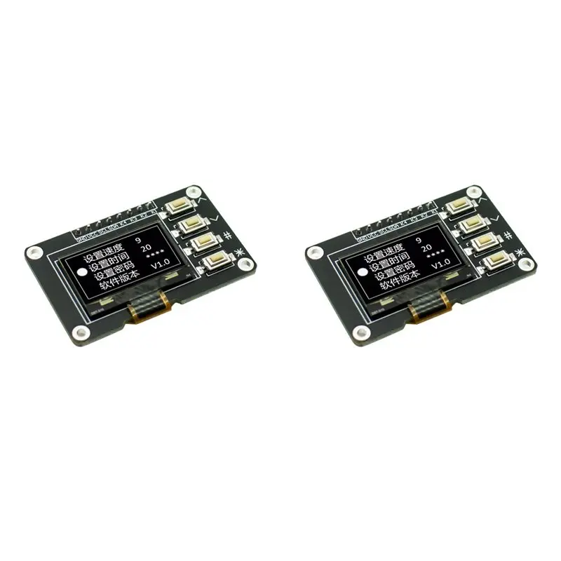 New-2Pcs 0.96-Inch OLED Display Screen White 12864 Screen Module With Matrix 4 Key Interfaces Keyboard IIC SSD1315 White
