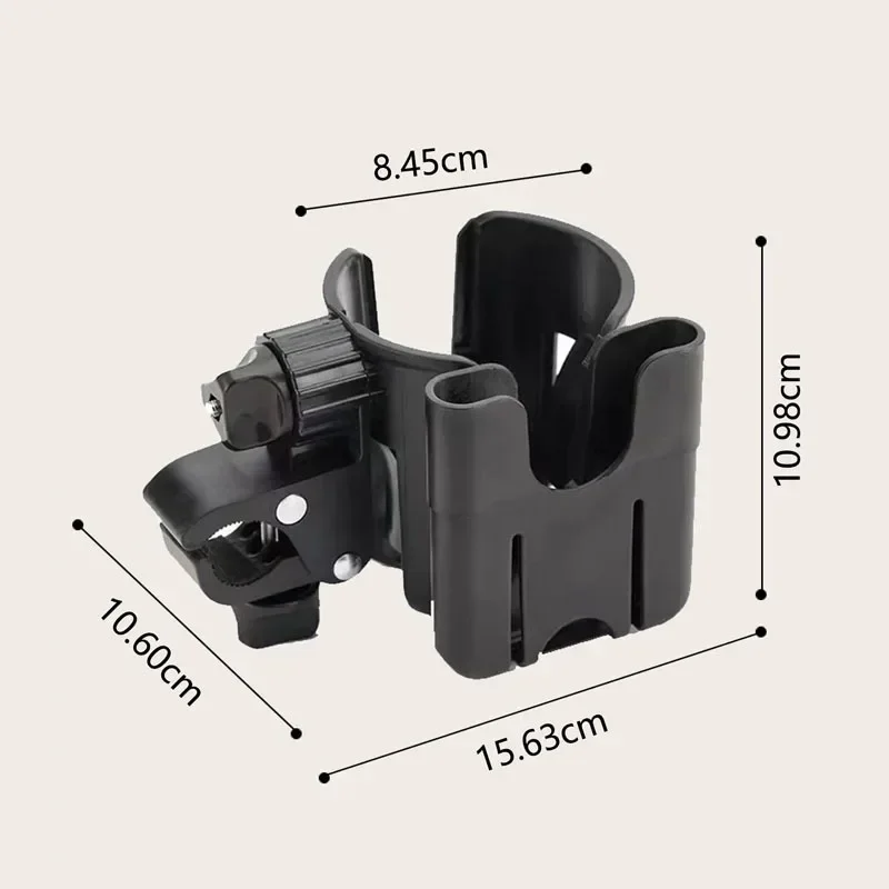 2-in-1 Universal Stroller Water Cup Holder with Phone Holder, Universal Bottle Holder for Wheelchair Stroller Accessories