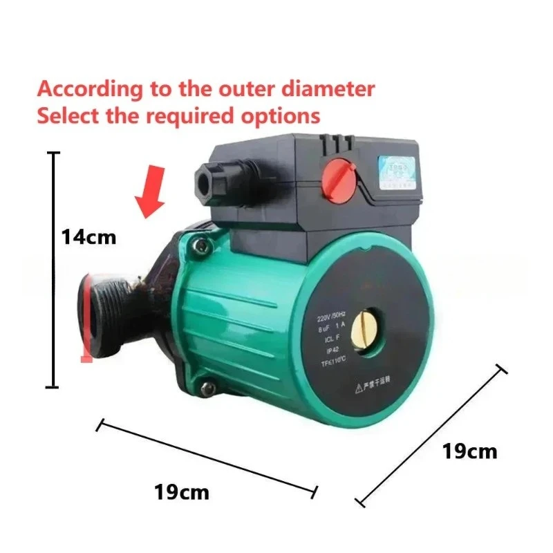 Bomba de circulación de 220V y 320W, refuerzo de tubería geotérmica silenciosa para el hogar, bomba de agua caliente para ducha de ciclo de calefacción por suelo radiante