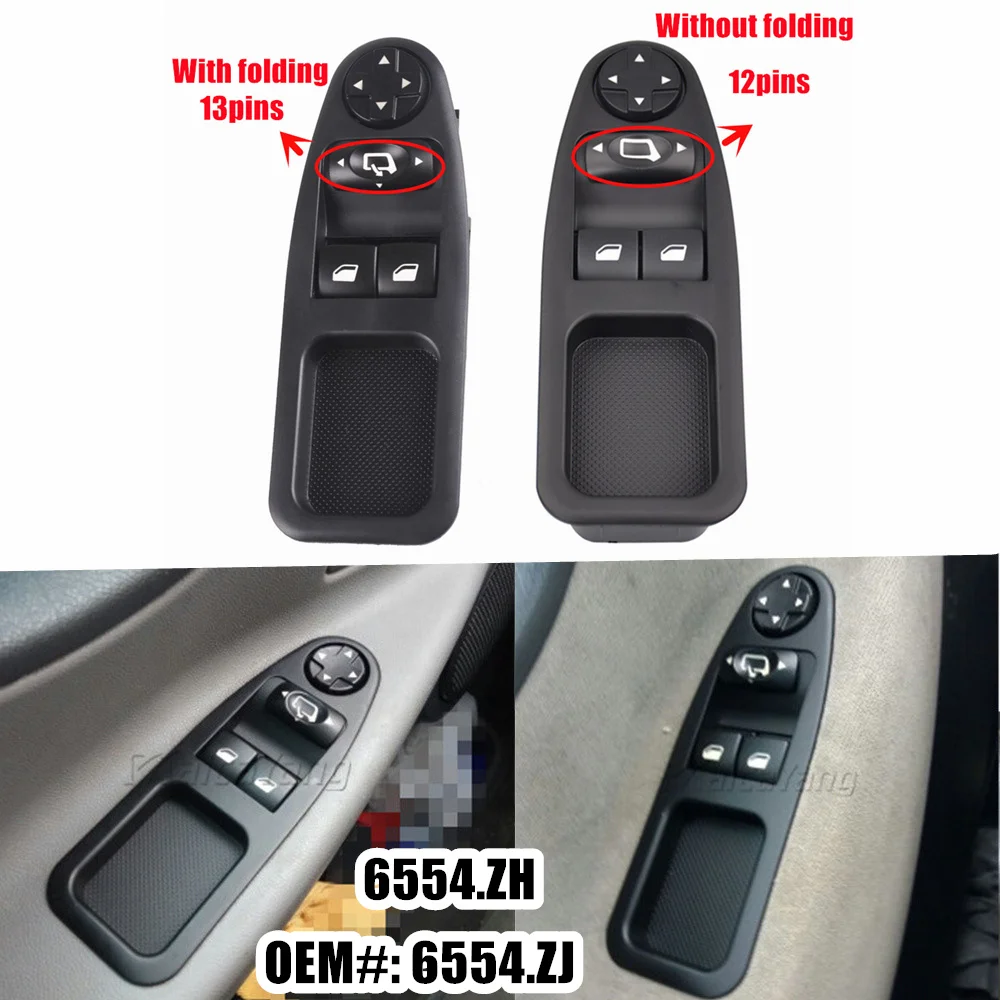 For Citroen Dispatch Fiat 270 Peugeot Expert Electric Control Master Power Window Switch RHD 6554.ZJ 6554ZJ 6554 ZJ 13Pins