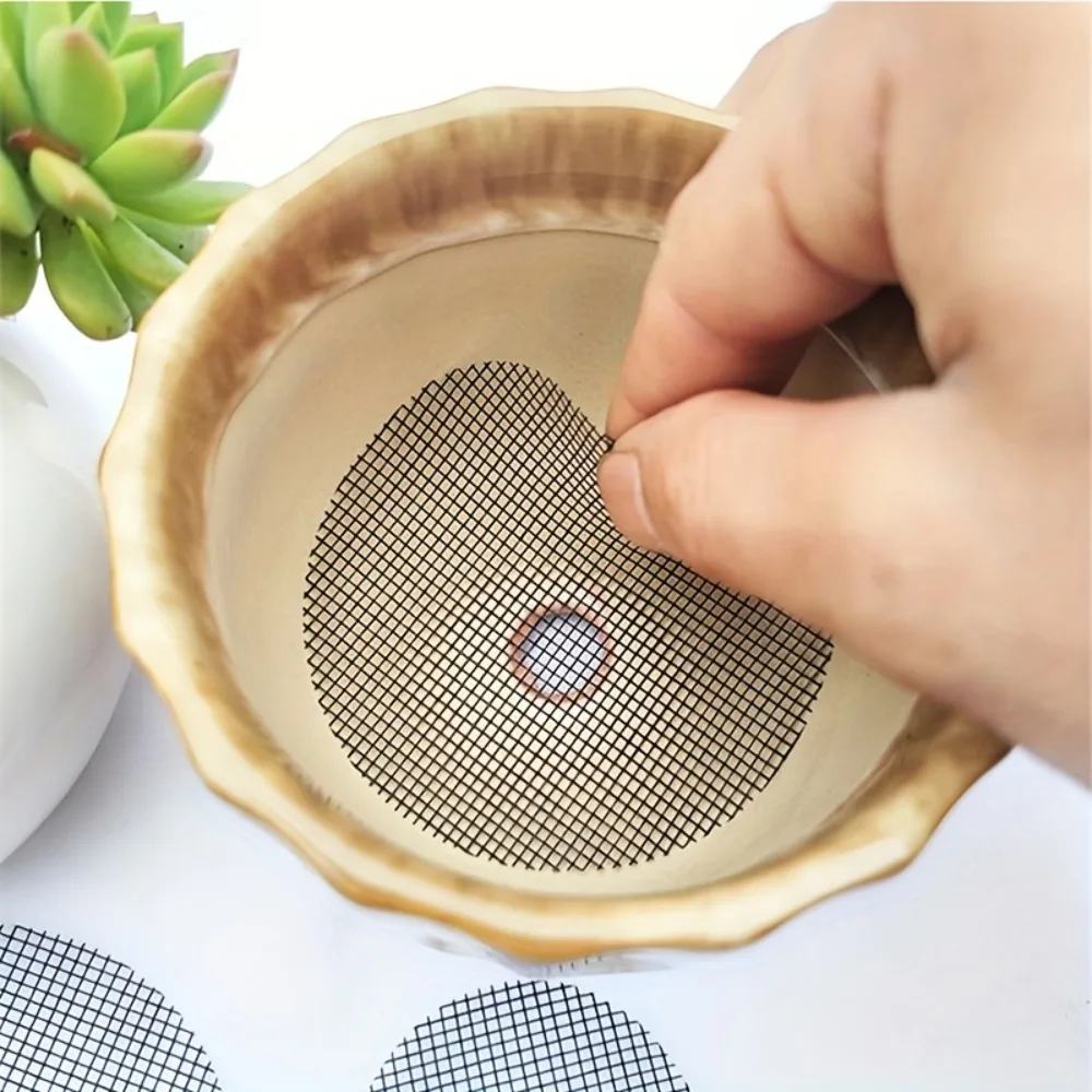 50 Pieces Flowerpot Perforated Mesh Pads Bottom Drainage Garden Plant Pots Soil Erosion Preventing Gardening Supplies